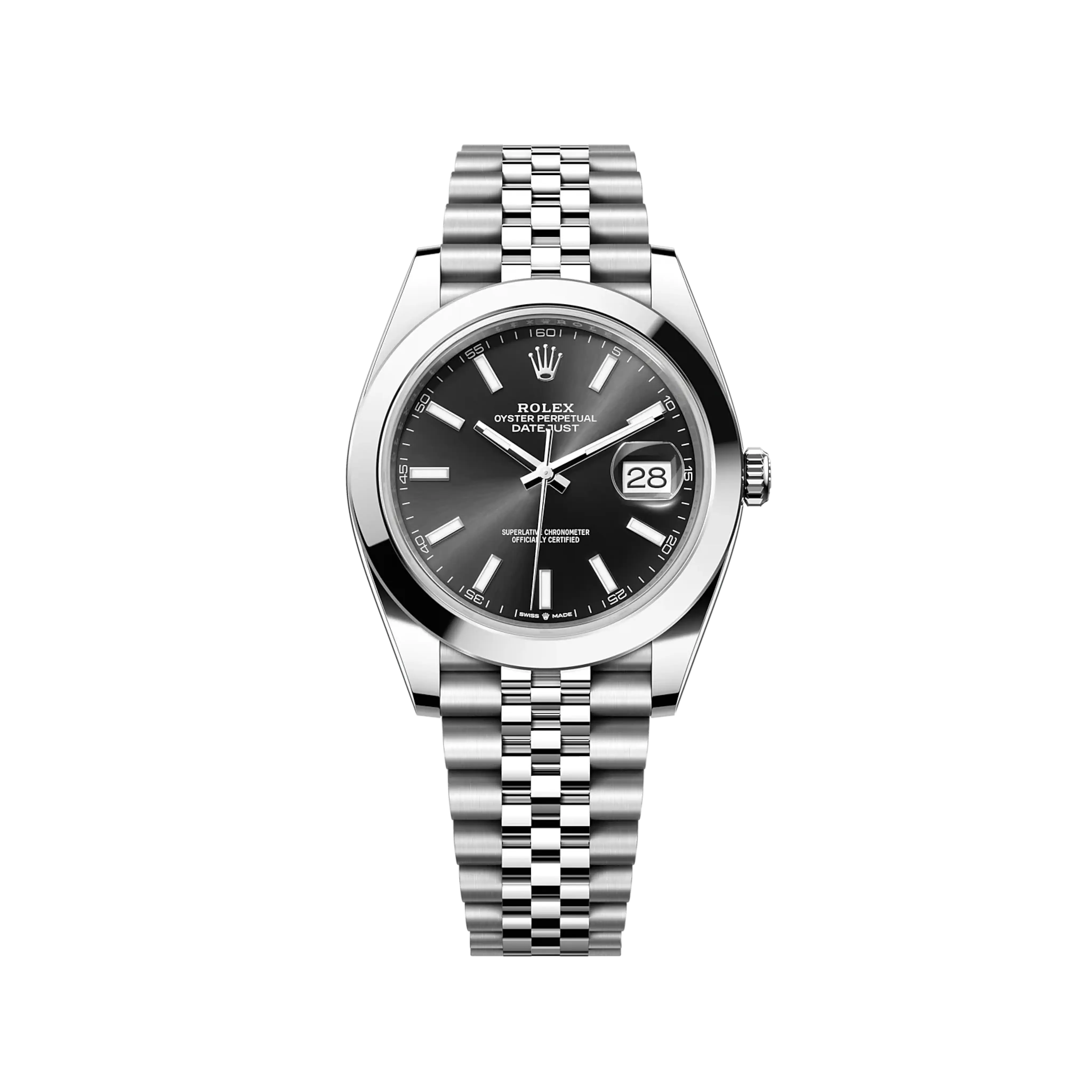 Rolex Datejust 126300 Black Stick Jubilee