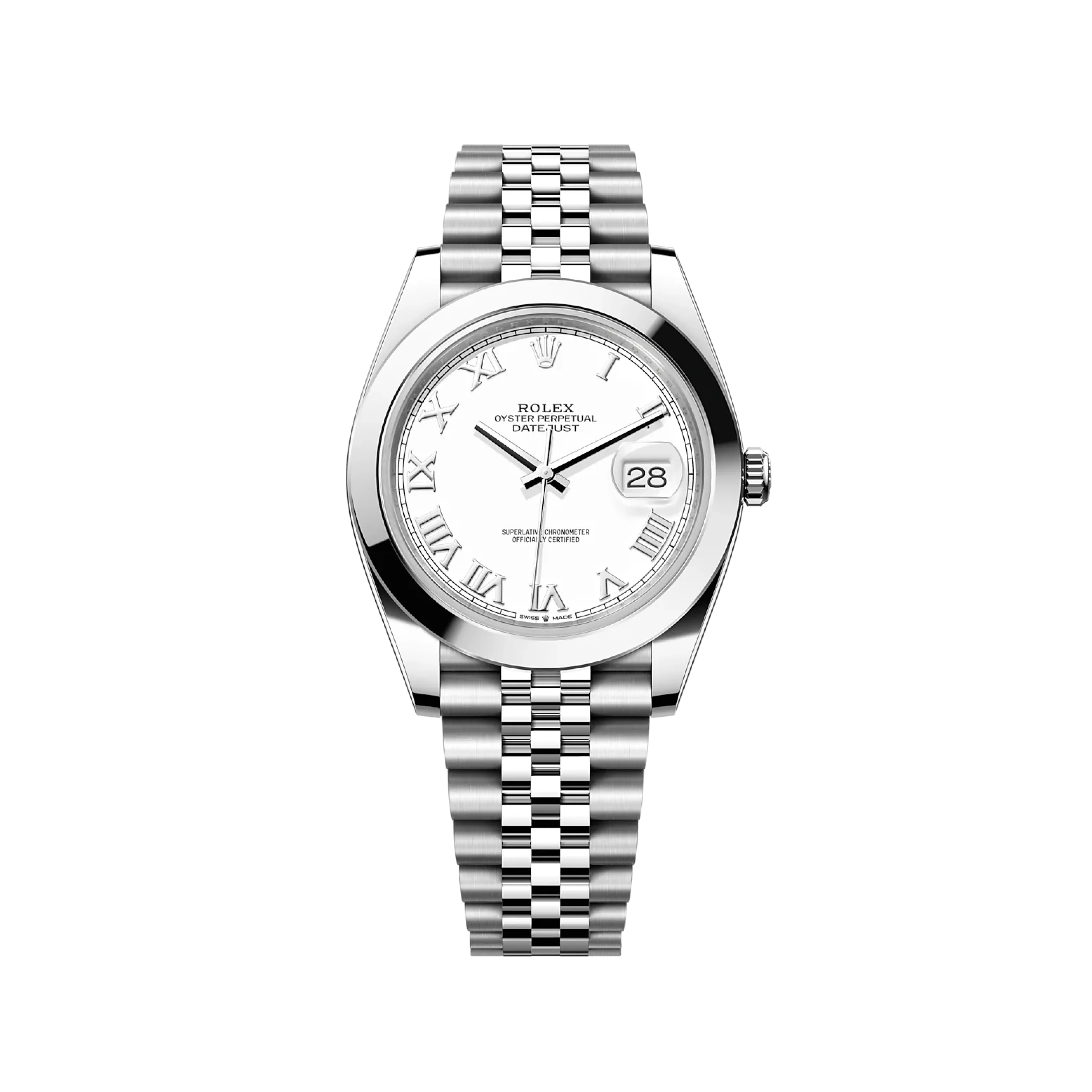 Rolex Datejust 126300 White Roman Jubilee