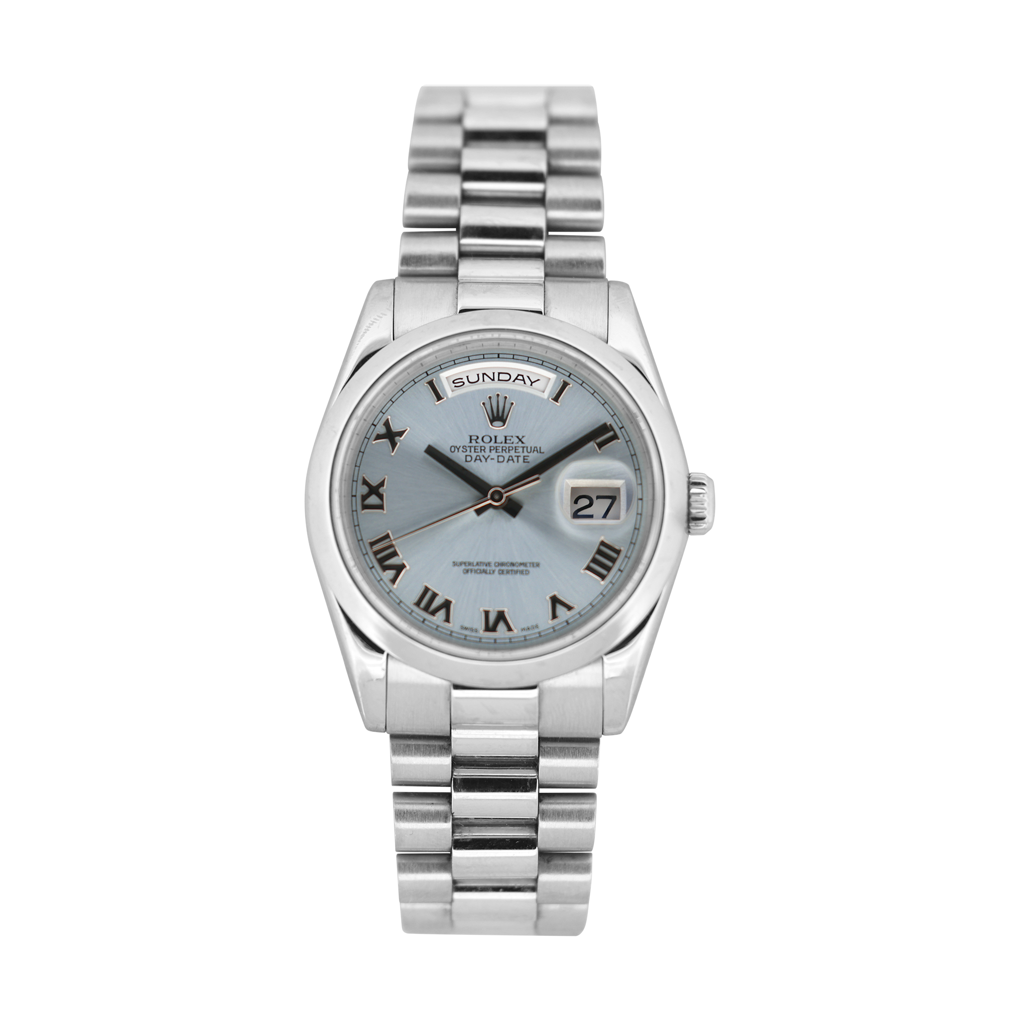Rolex oyster perpetual day date roman numerals sale