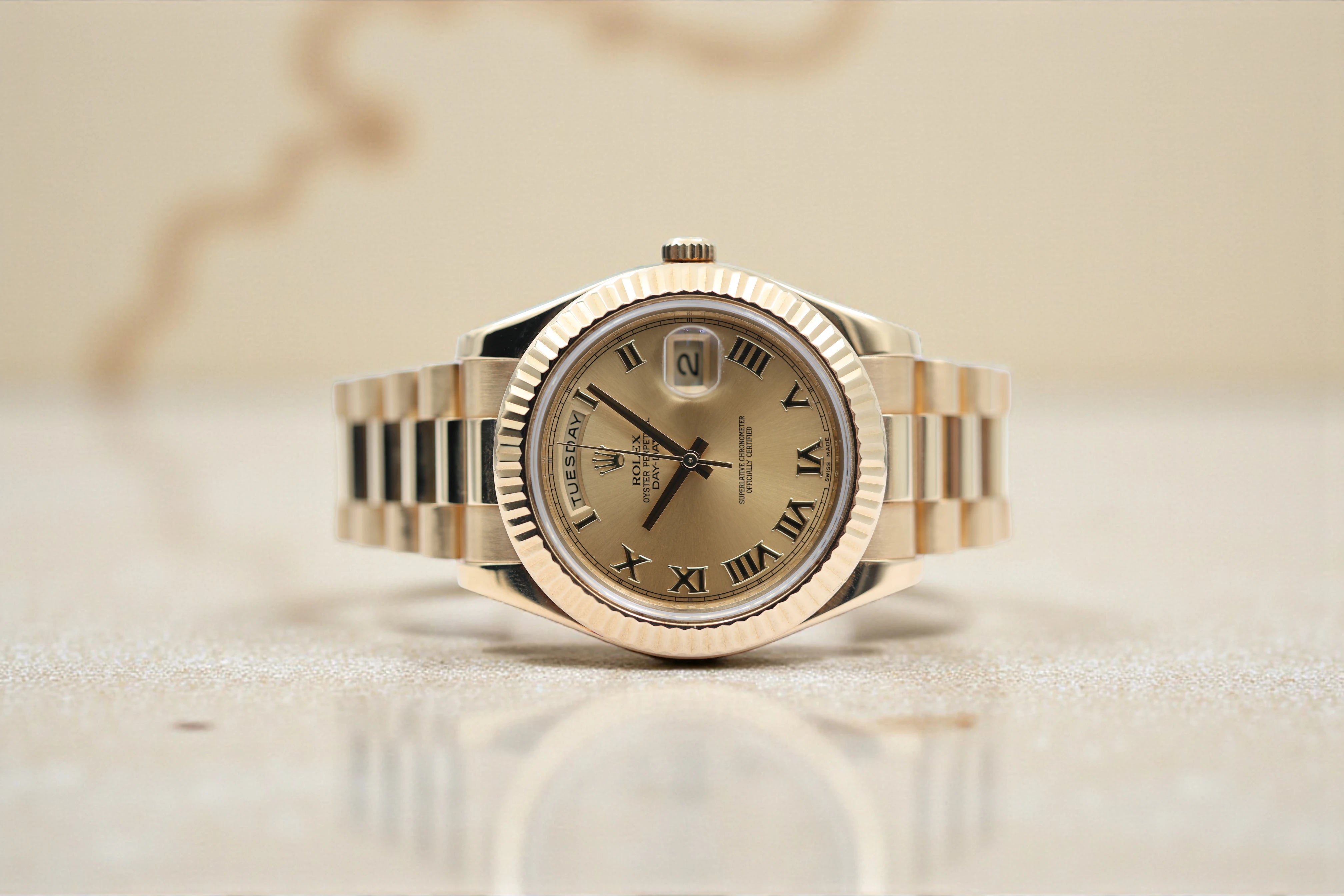 Rolex - Day-Date - Champagne Roman Dial - 218238 - Circa 2012