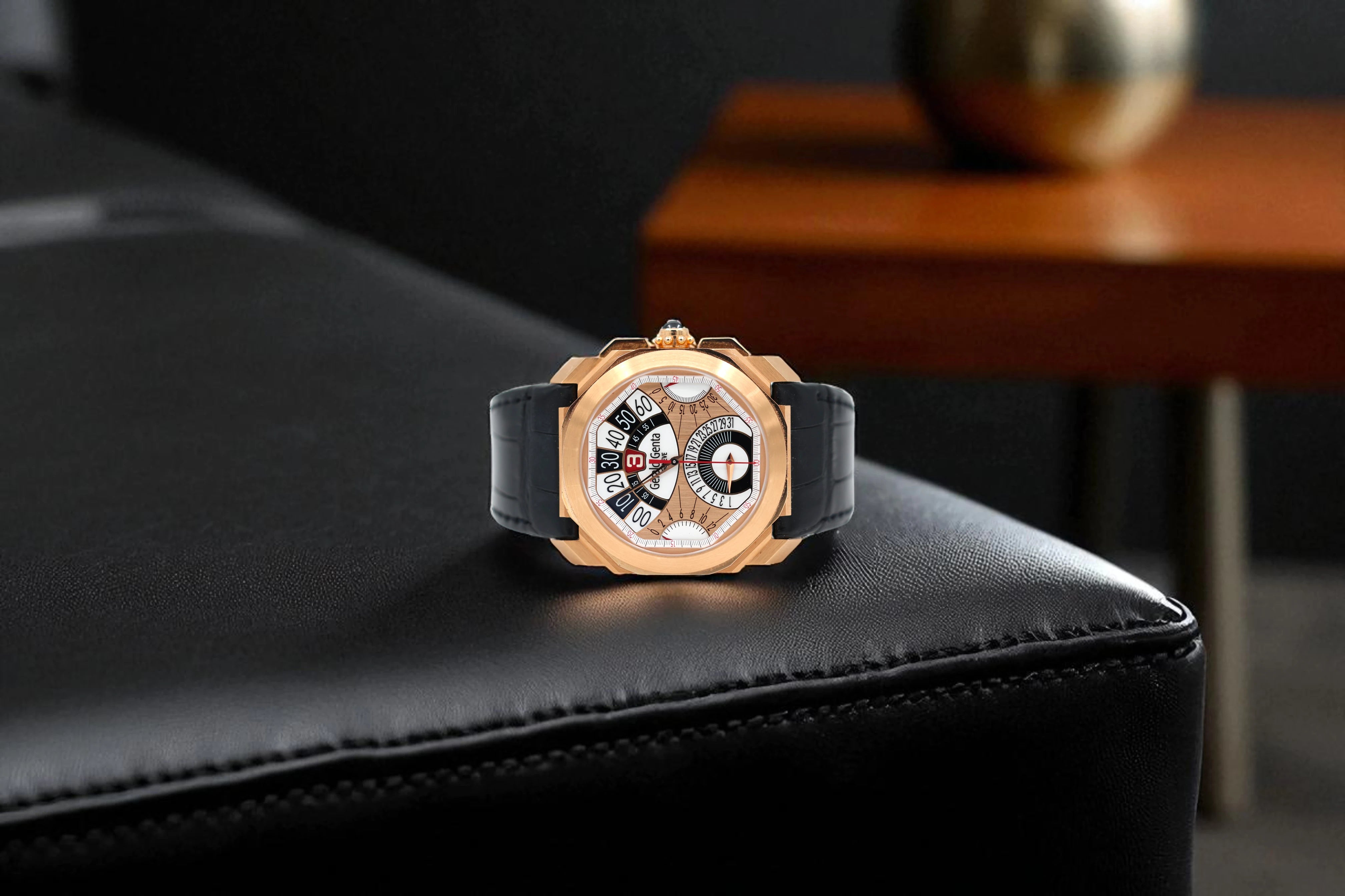 Gerald Genta - Octo Chrono Quattro Retro - Black & White Dial - OQC.Z.50