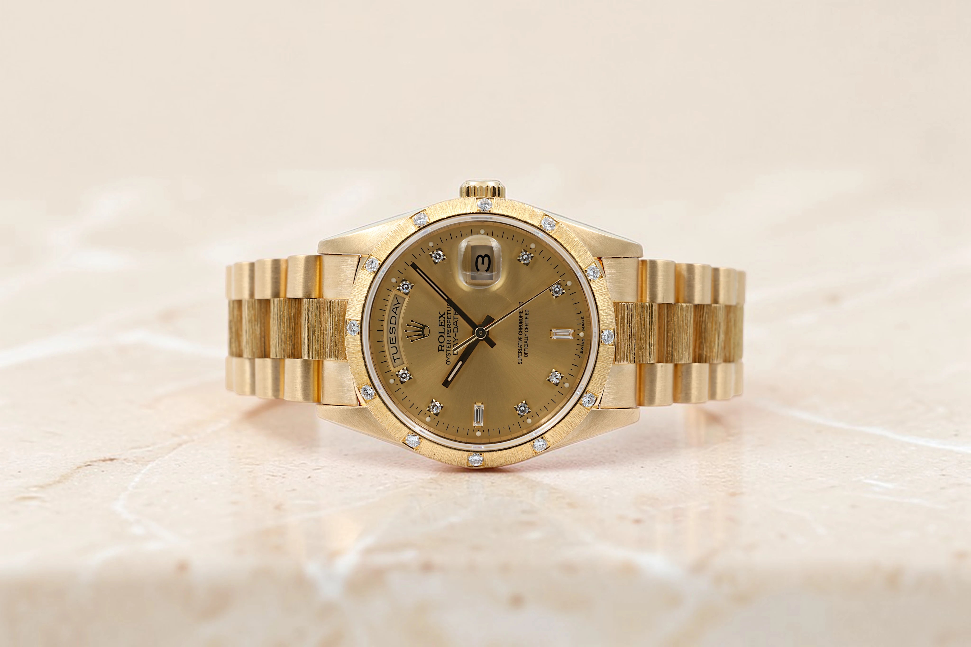 Rolex - Day-Date - Champagne Diamond Dial - 18308 - Circa 1989