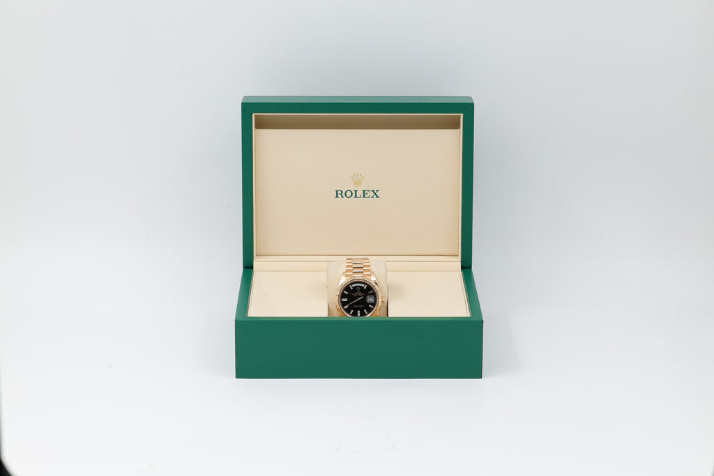 Rolex - Day-Date –  Black Baguette Diamond Dial – 228238 – 2026