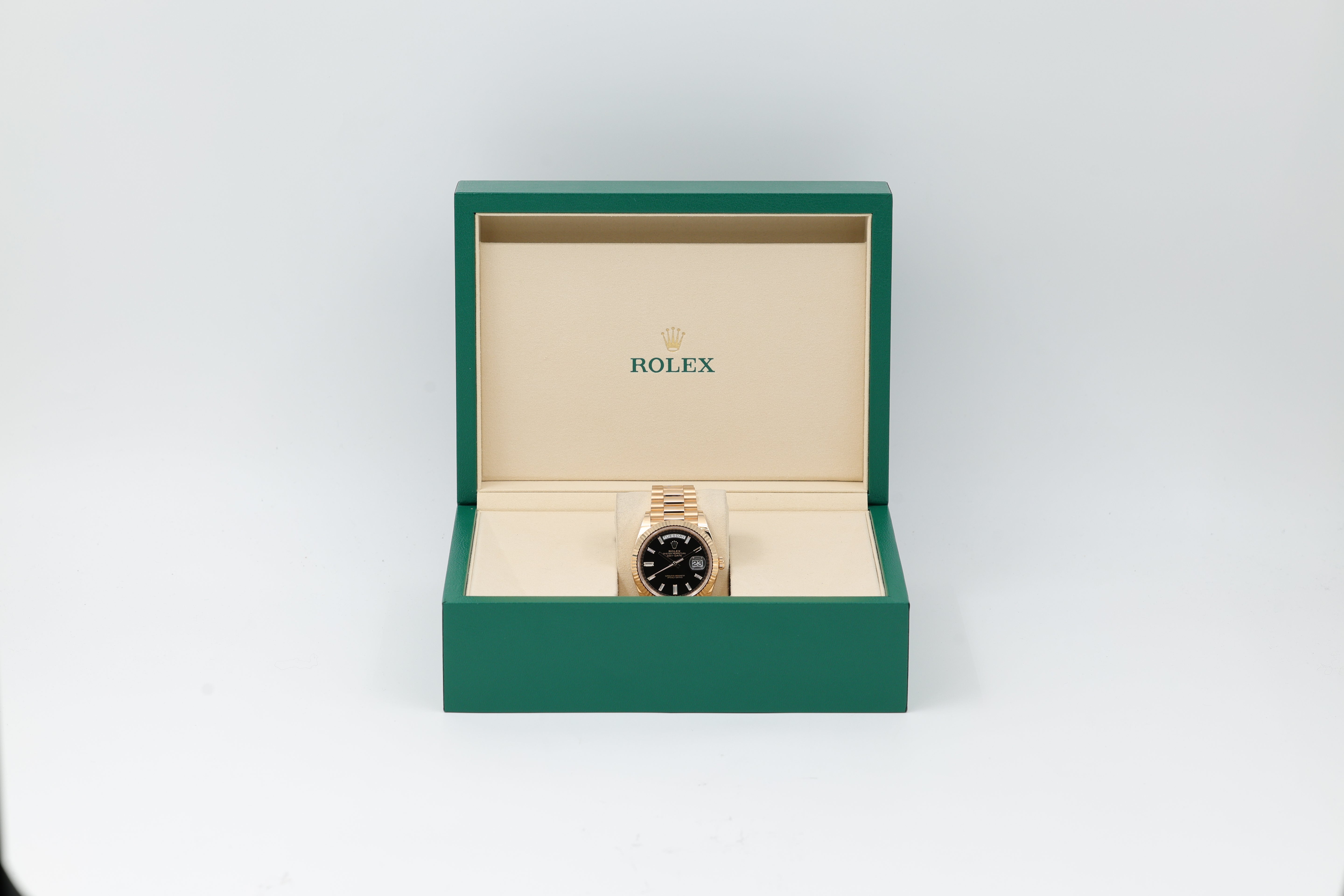 Rolex - Day-Date –  Black Baguette Diamond Dial – 228238 – 2026