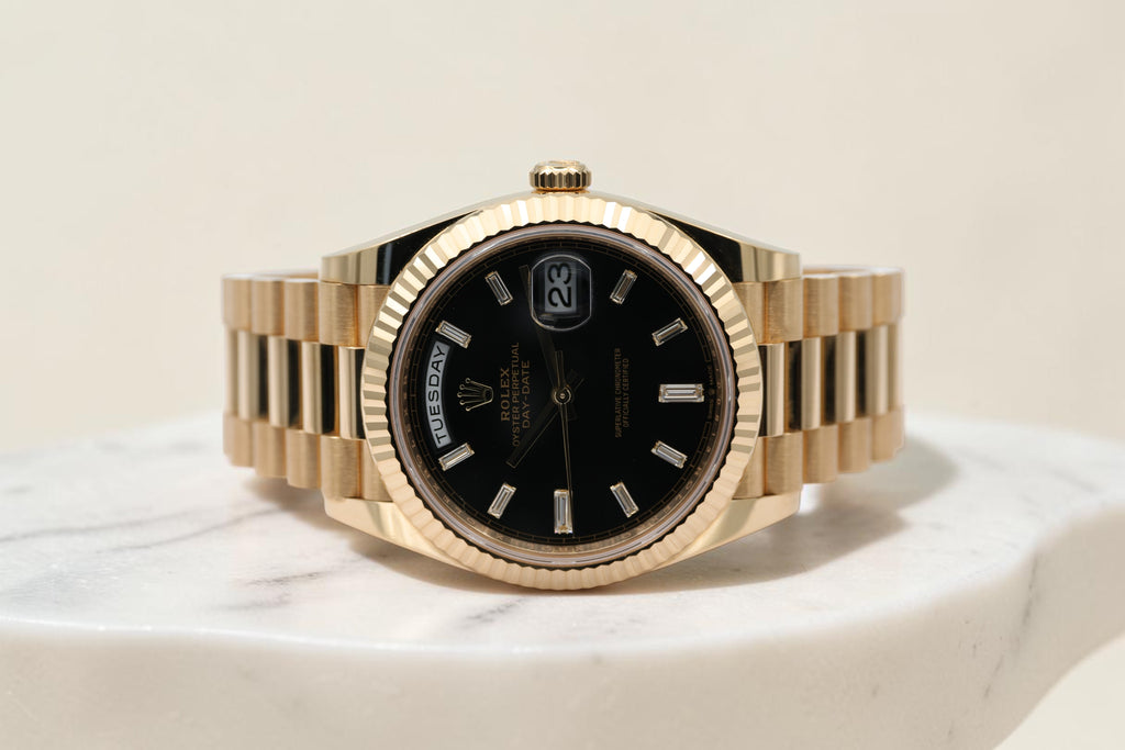 Rolex - Day-Date –  Black Baguette Diamond Dial – 228238 – 2026