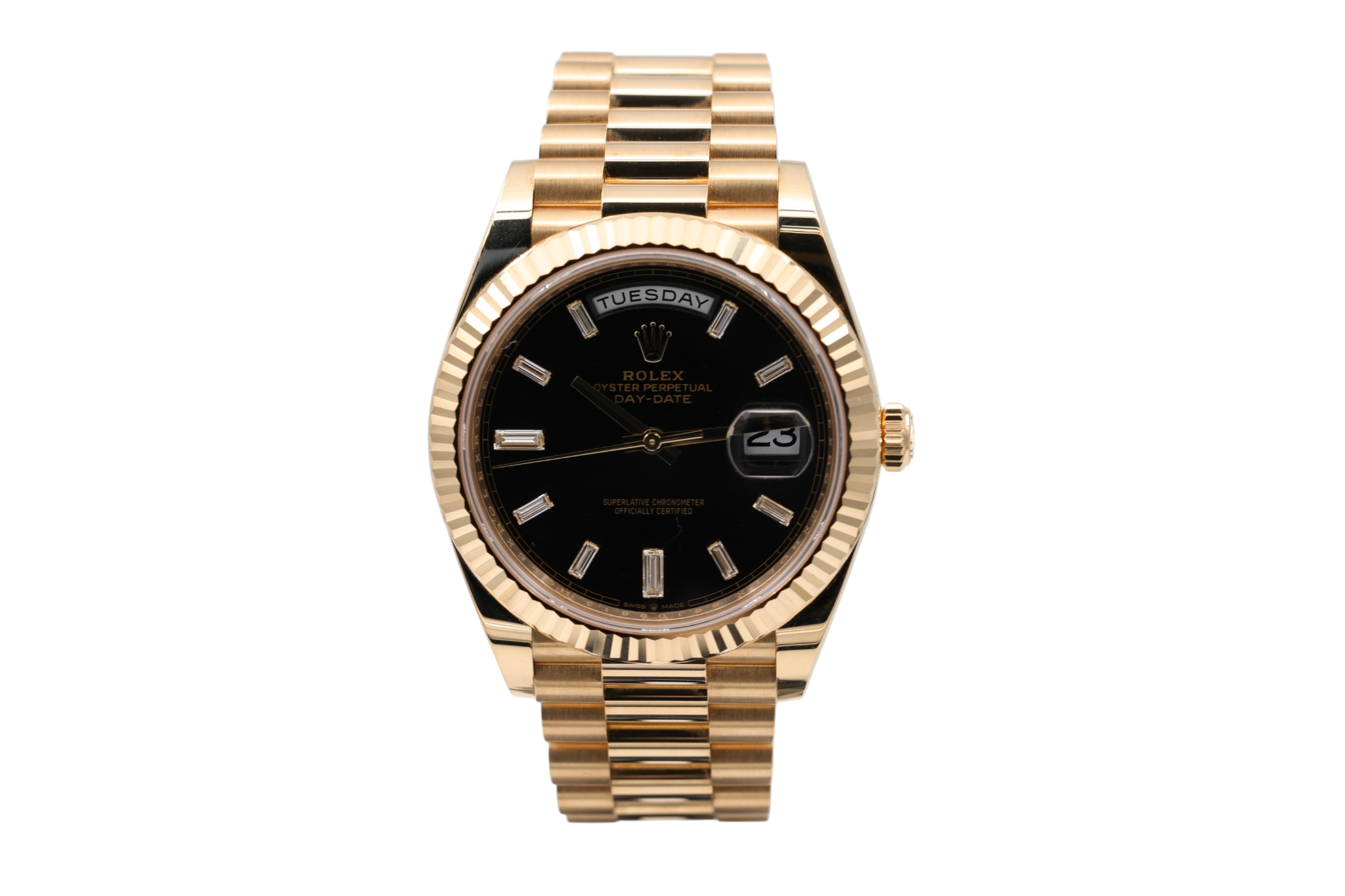Rolex - Day-Date –  Black Baguette Diamond Dial – 228238 – 2026