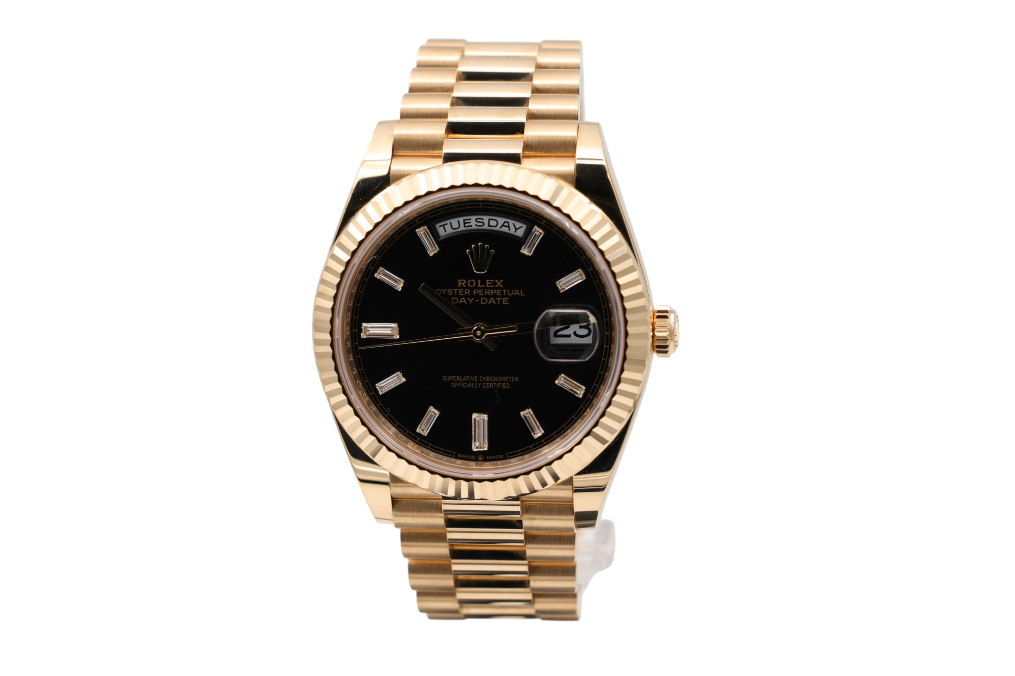 Rolex - Day-Date –  Black Baguette Diamond Dial – 228238 – 2026