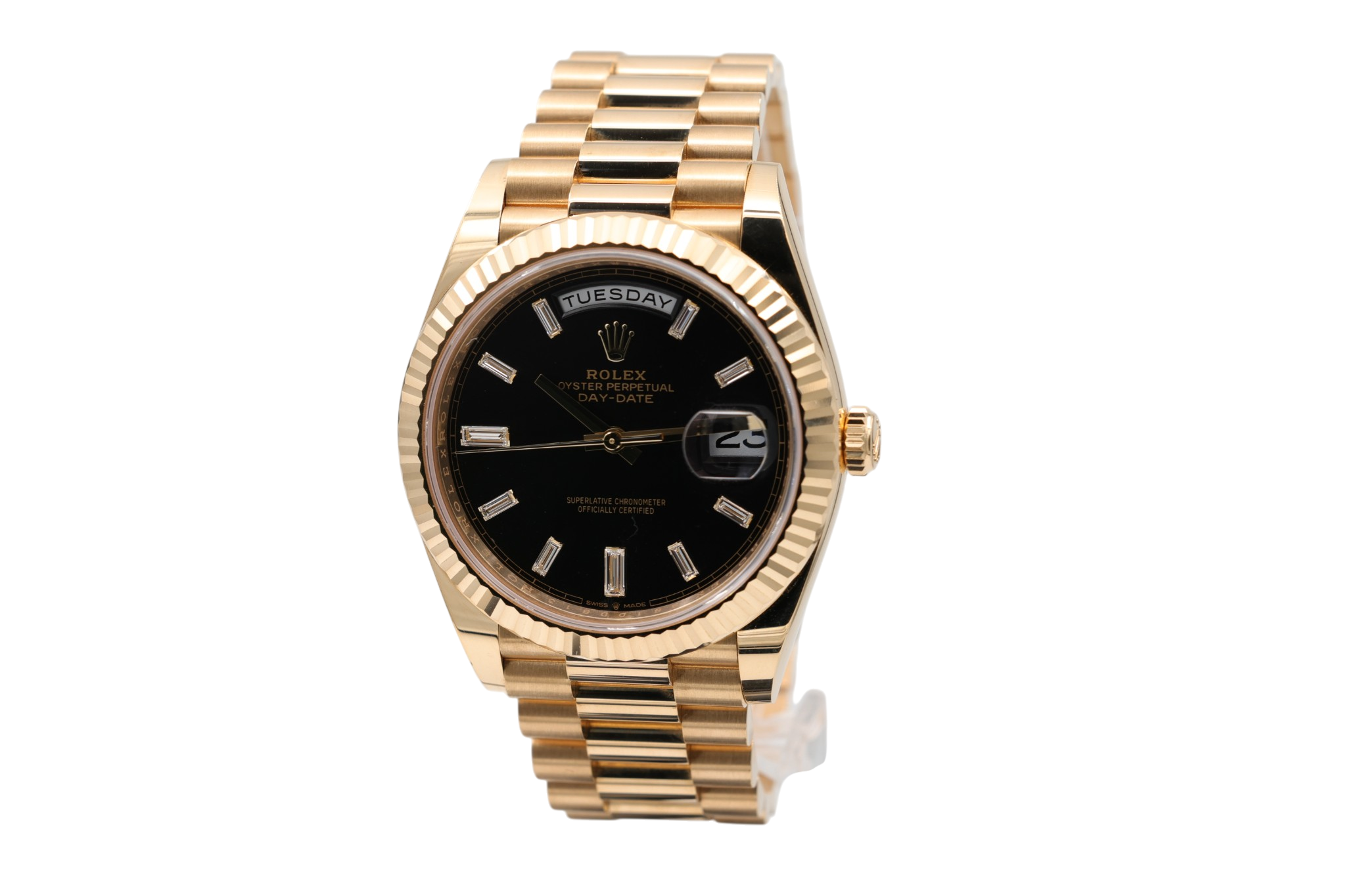 Rolex - Day-Date –  Black Baguette Diamond Dial – 228238 – 2026