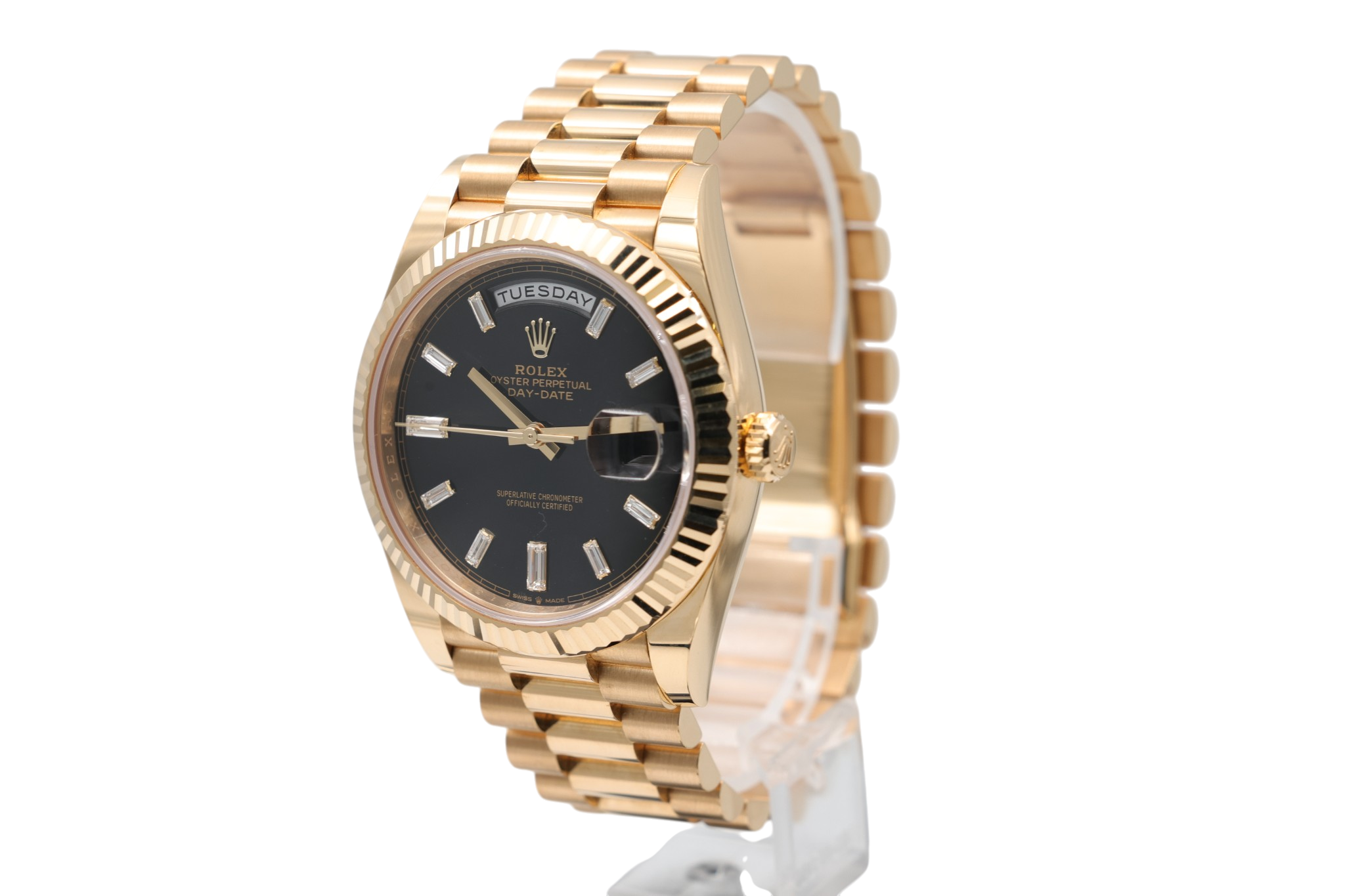 Rolex - Day-Date –  Black Baguette Diamond Dial – 228238 – 2026