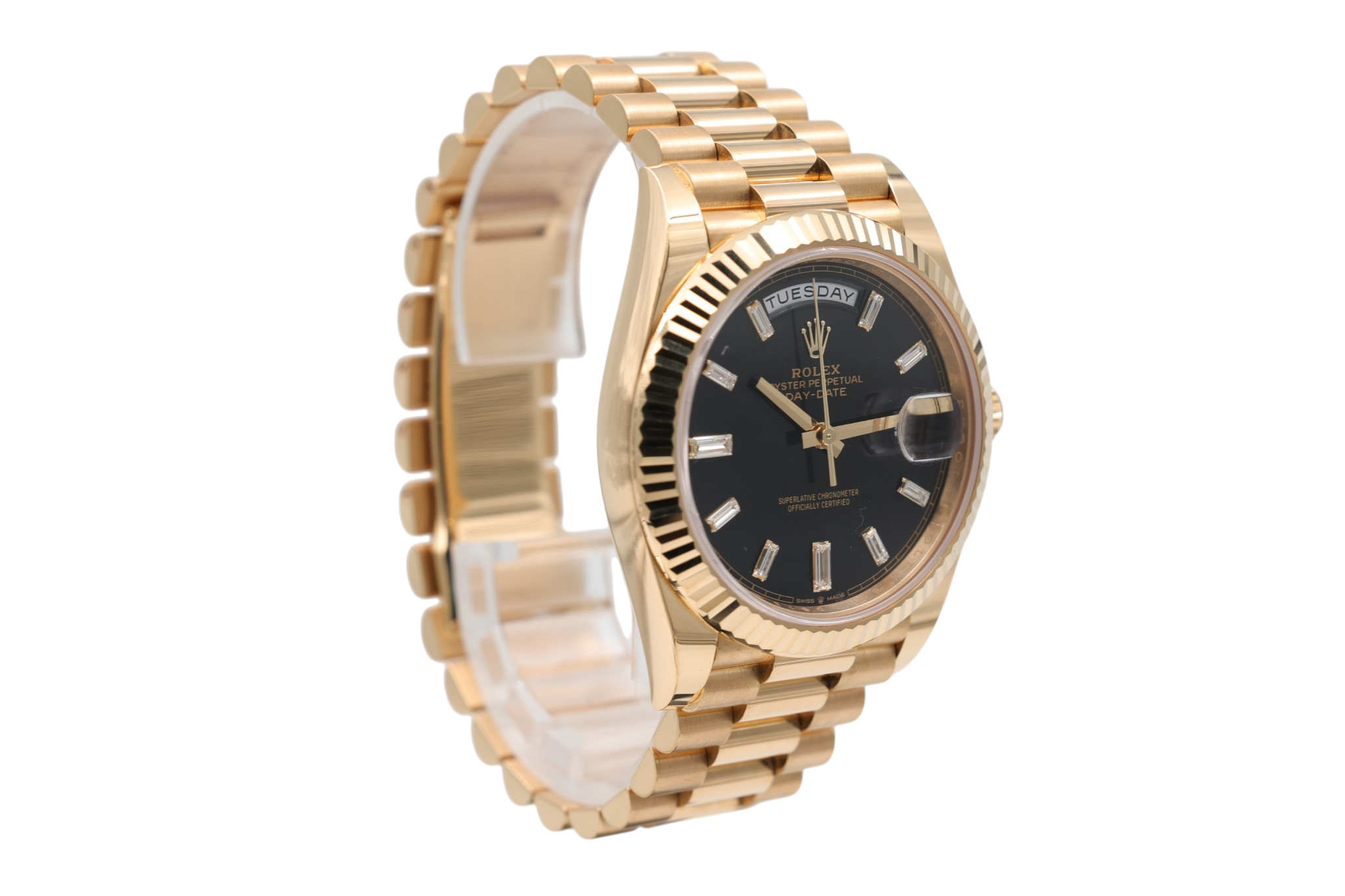 Rolex - Day-Date –  Black Baguette Diamond Dial – 228238 – 2026