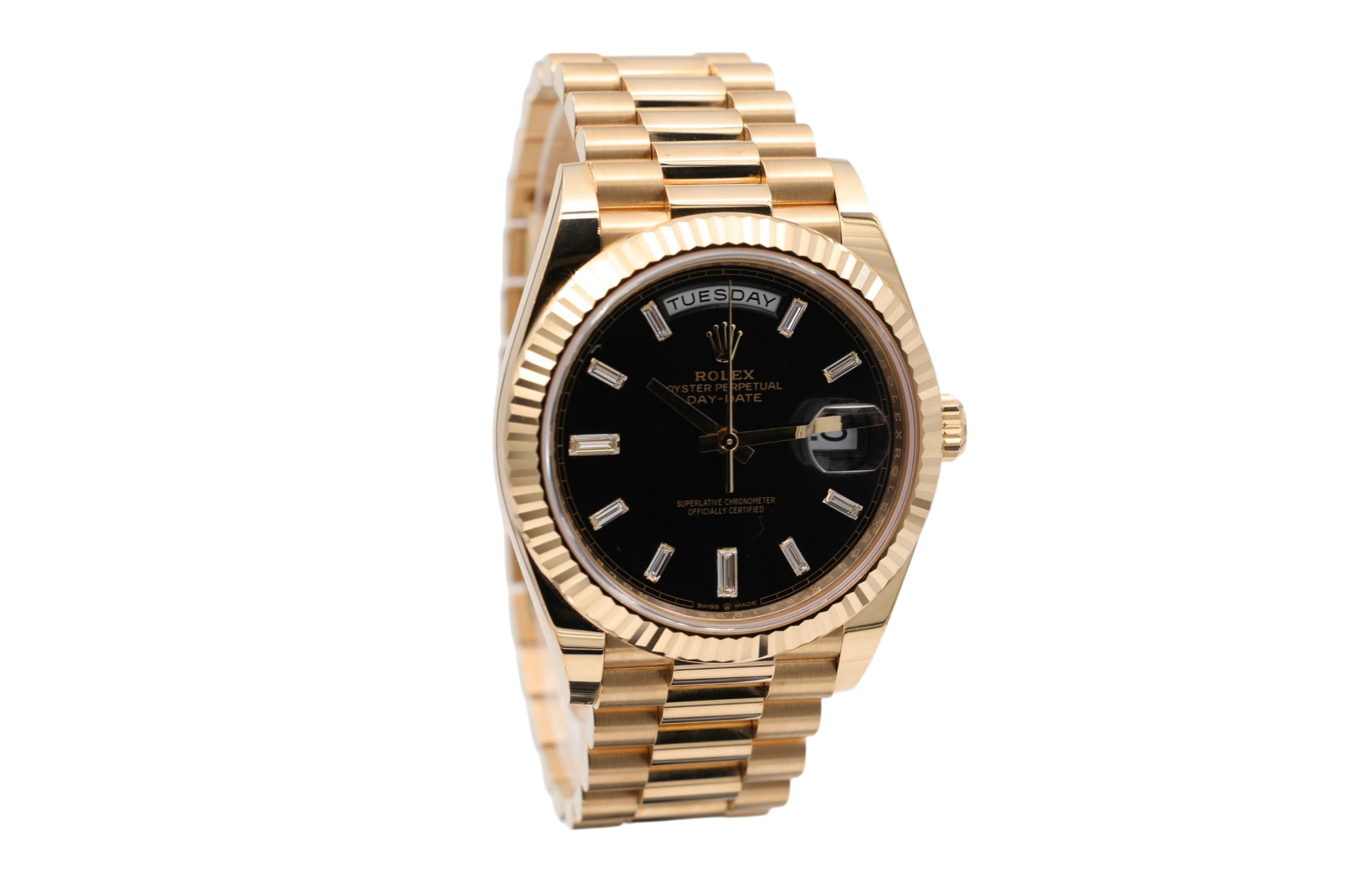 Rolex - Day-Date –  Black Baguette Diamond Dial – 228238 – 2026