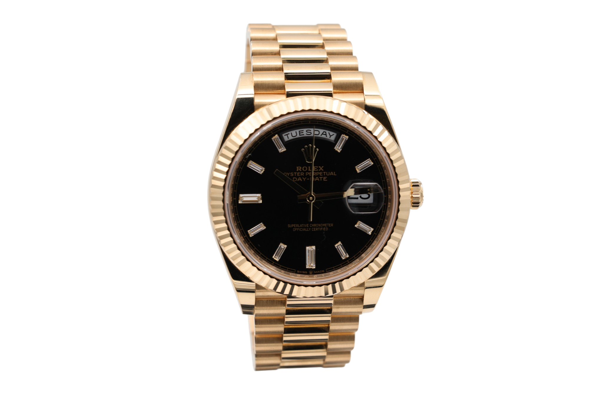 Rolex - Day-Date –  Black Baguette Diamond Dial – 228238 – 2026