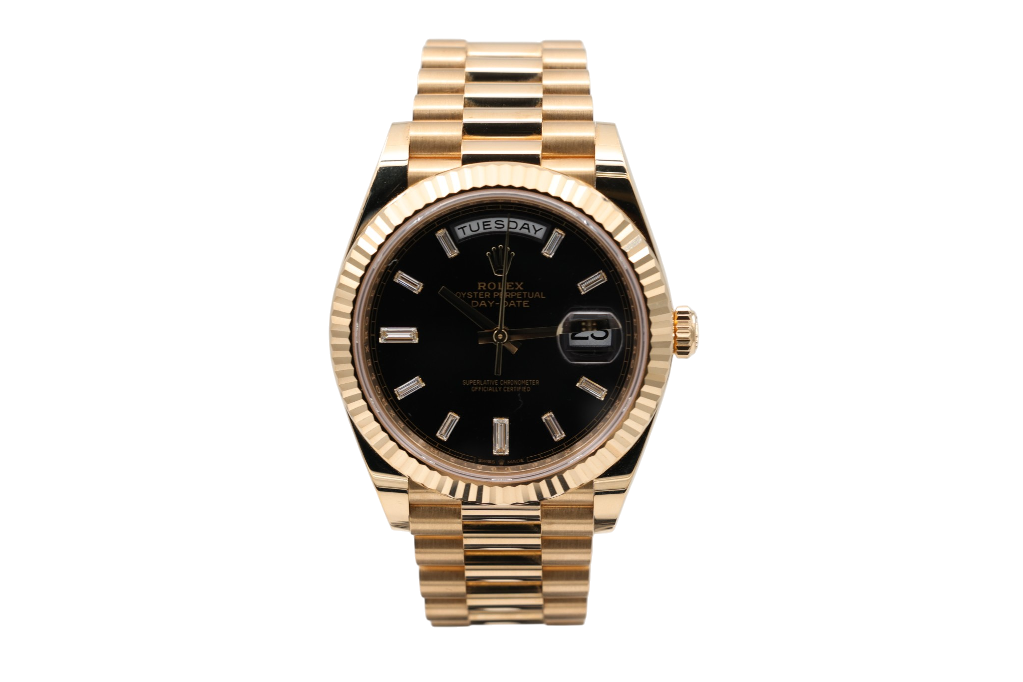 Rolex - Day-Date –  Black Baguette Diamond Dial – 228238 – 2026