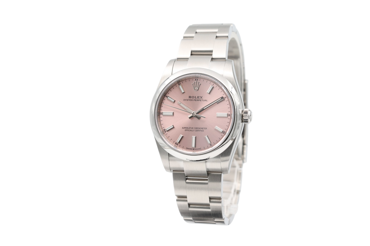 Rolex - Oyster Perpetual 34 – Pink Sunburst – 124200 – 2025