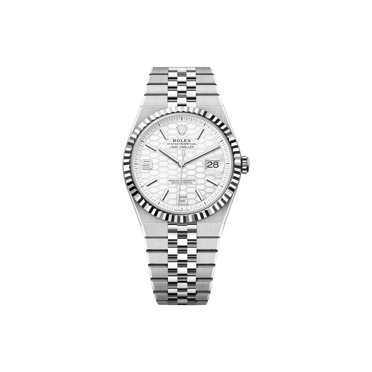 Rolex - Land-Dweller 40 - White Honeycomb Motif - 127334 - 2025