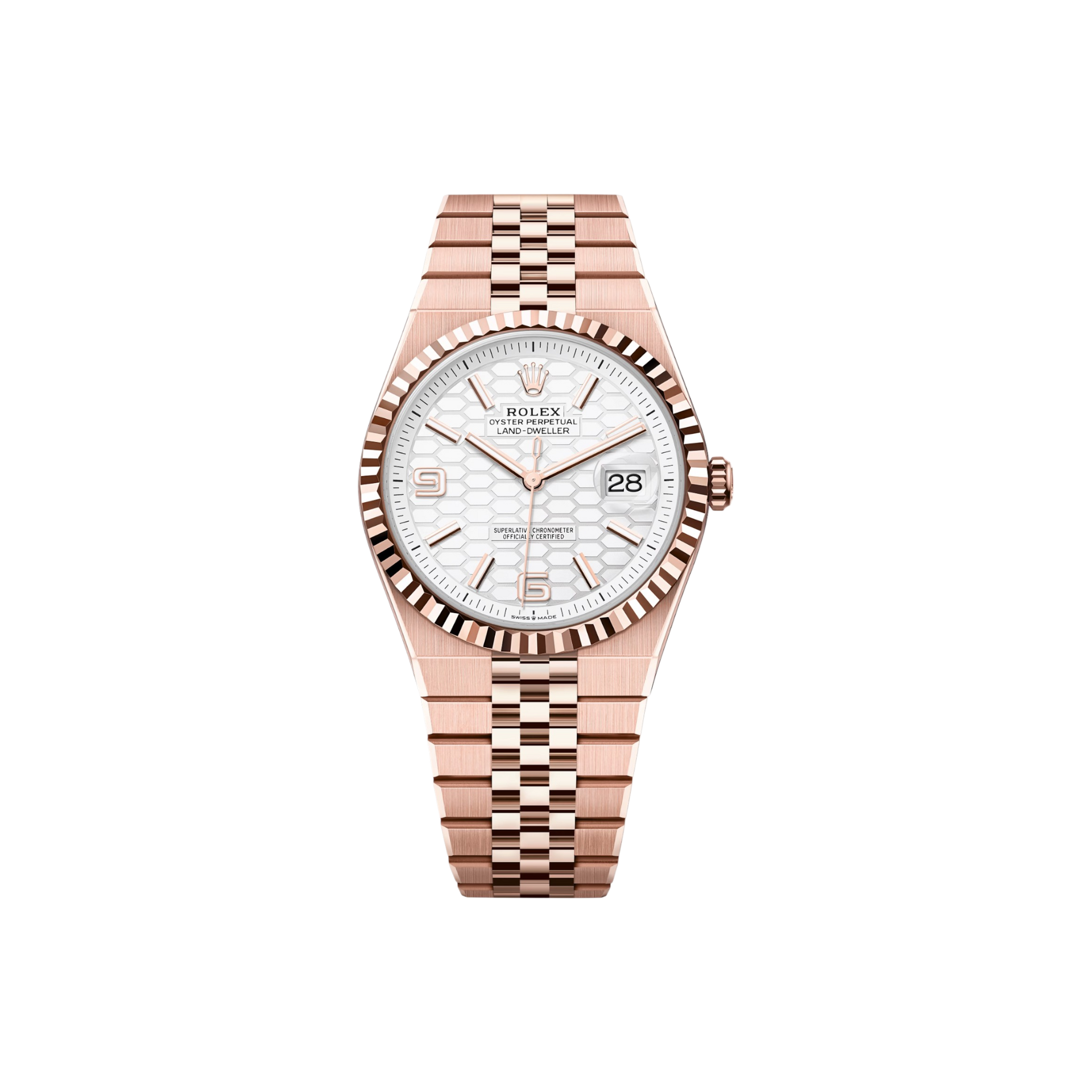 Rolex - Land-Dweller 40 - Everose Gold - White Honeycomb Motif - 12733